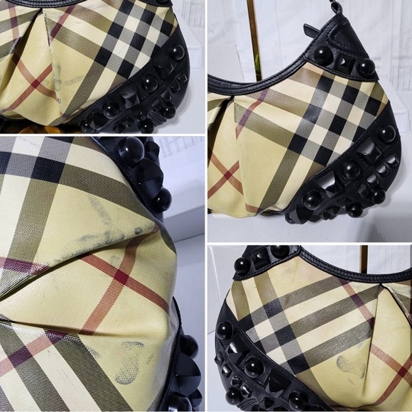 Burberry Alverton Studded Nova Check Shoulder Bag
Black/Beige - Picture 8 of 11